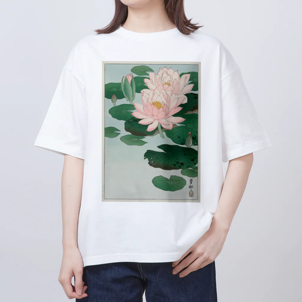 MUGEN ARTの小原古邨　睡蓮　Ohara Koson / Water Lilies オーバーサイズTシャツ