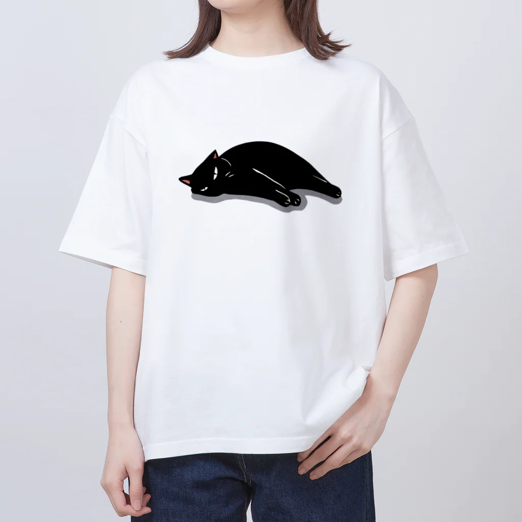 まつり猫ショップの無気力な黒猫① Oversized T-Shirt