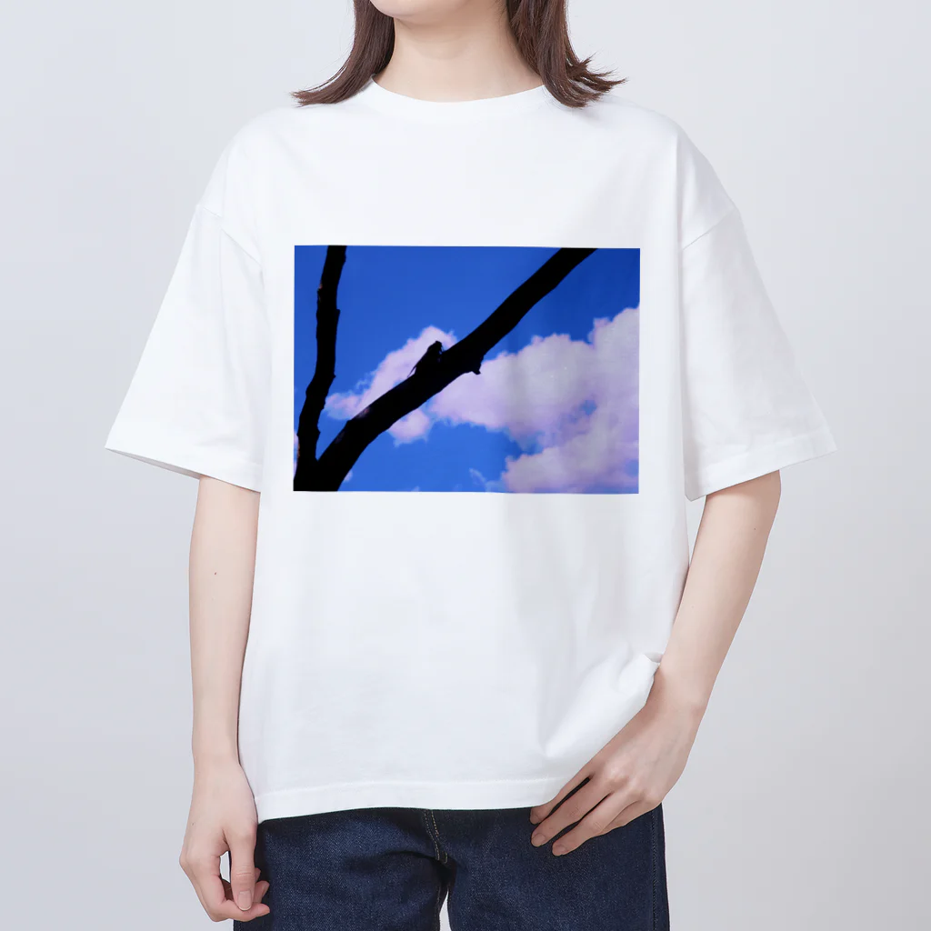 みずあめあいすのセミシルエット×青空 Oversized T-Shirt