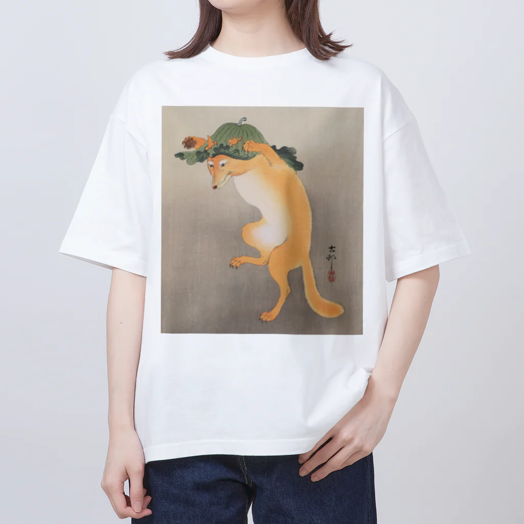 寿めでたや(ukiyoe)の日本画：浮世絵；踊る狐 オーバーサイズTシャツ