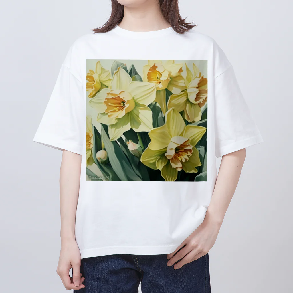 botanicalartAIの黄色のスイセン オーバーサイズTシャツ