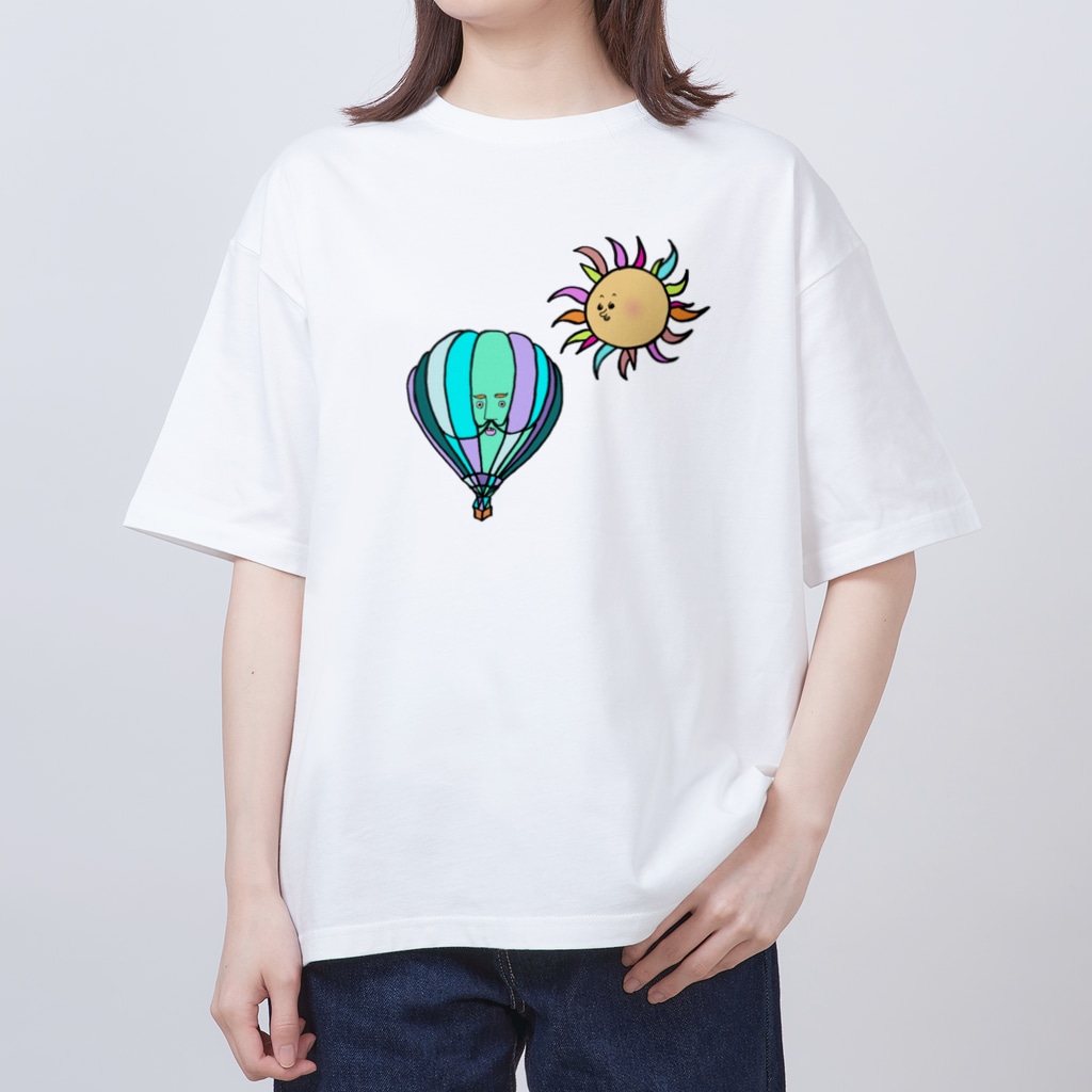 ポップコーンジャンプの気球さんと太陽sun Oversized T-Shirt