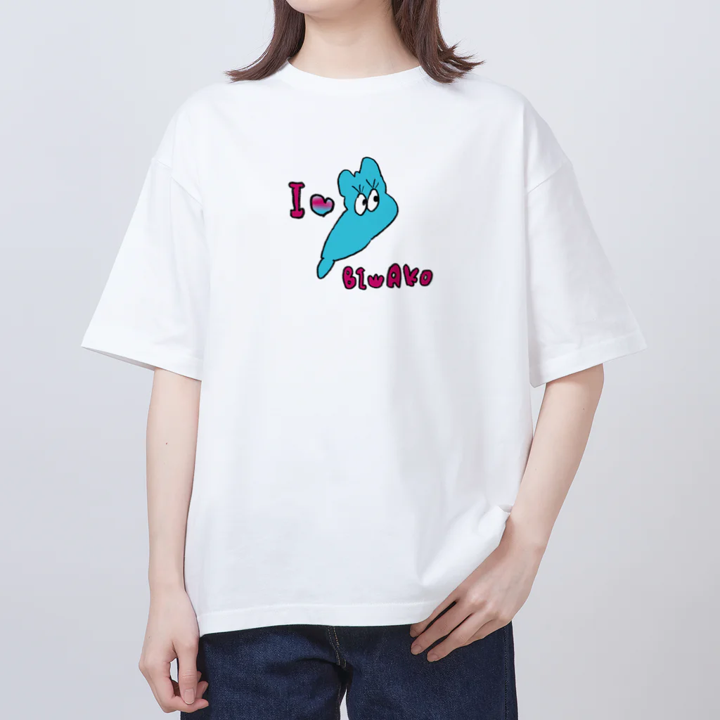 なっぱのな@ニシアフとボール飼いたいのI love BIWAKO オーバーサイズTシャツ