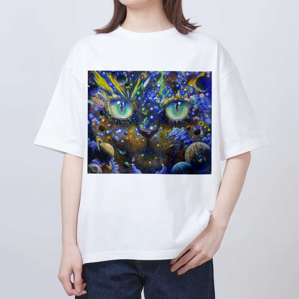 オチタケヒト takehito ochi きゃったろうの猫宇宙 Oversized T-Shirt