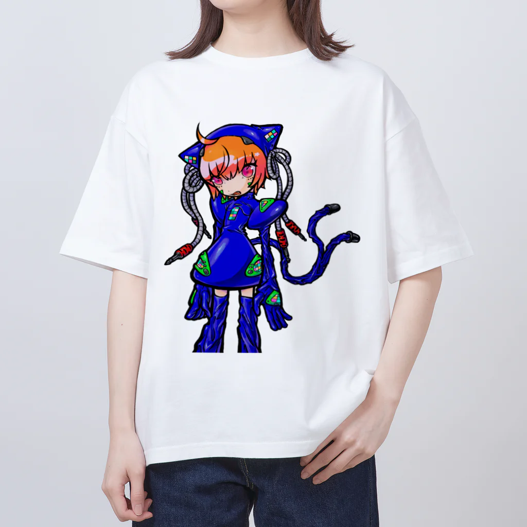 めめ郎のメカ猫又 オーバーサイズTシャツ