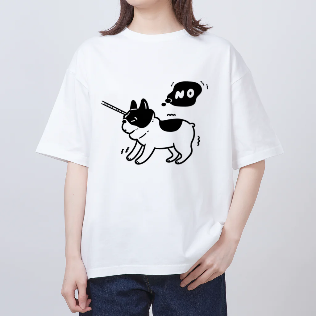 フレブルとパググッズS’IRISERのGOGO 拒否犬　パイド　フレンチブルドッグ オーバーサイズTシャツ