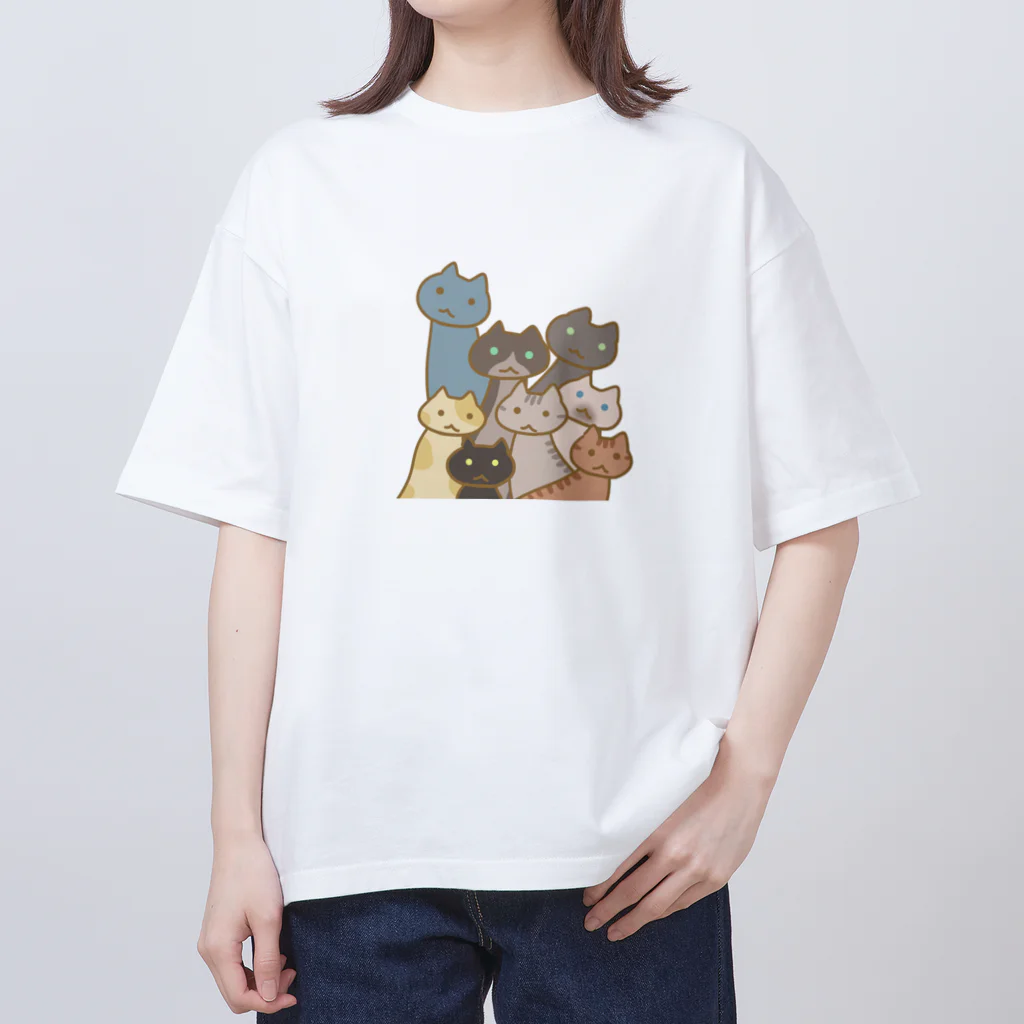 アトリエかののにゃんこ大集合 オーバーサイズTシャツ