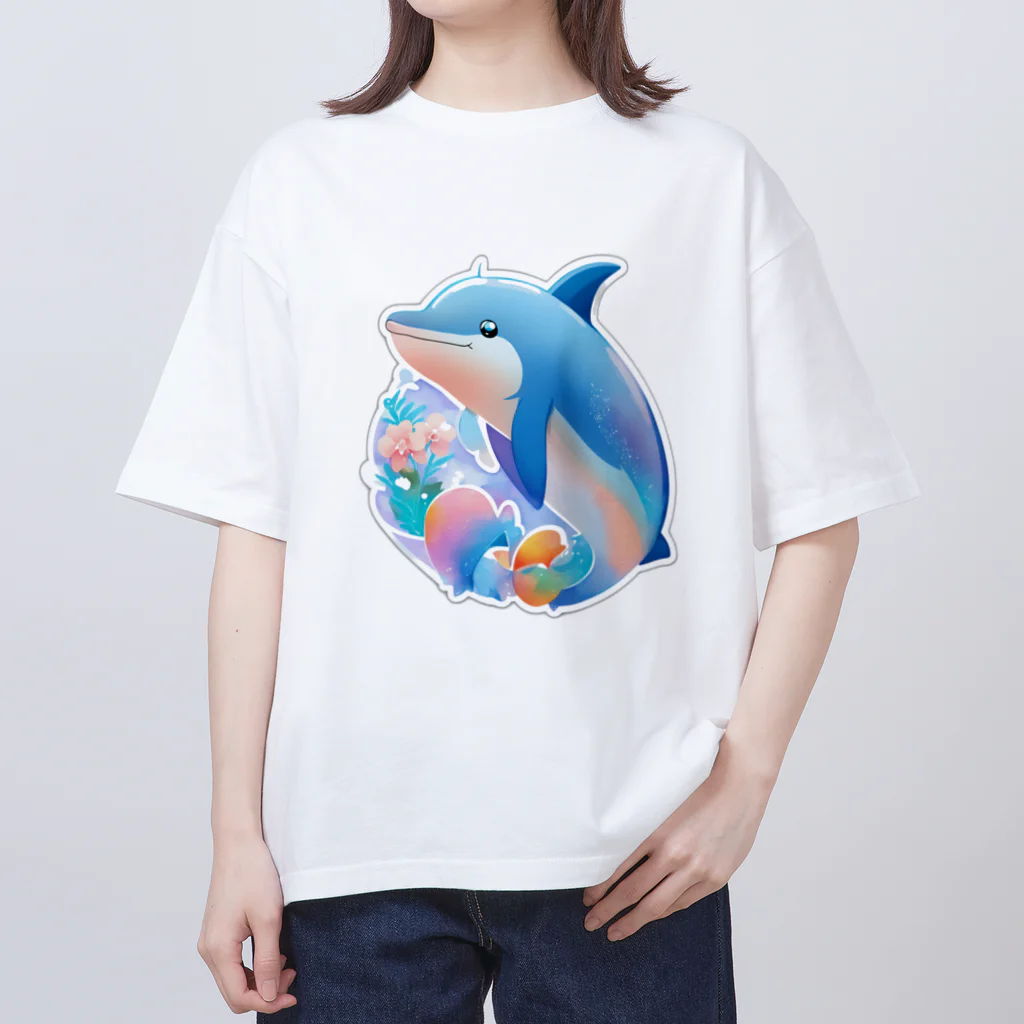dolphineの可愛いイルカ Oversized T-Shirt