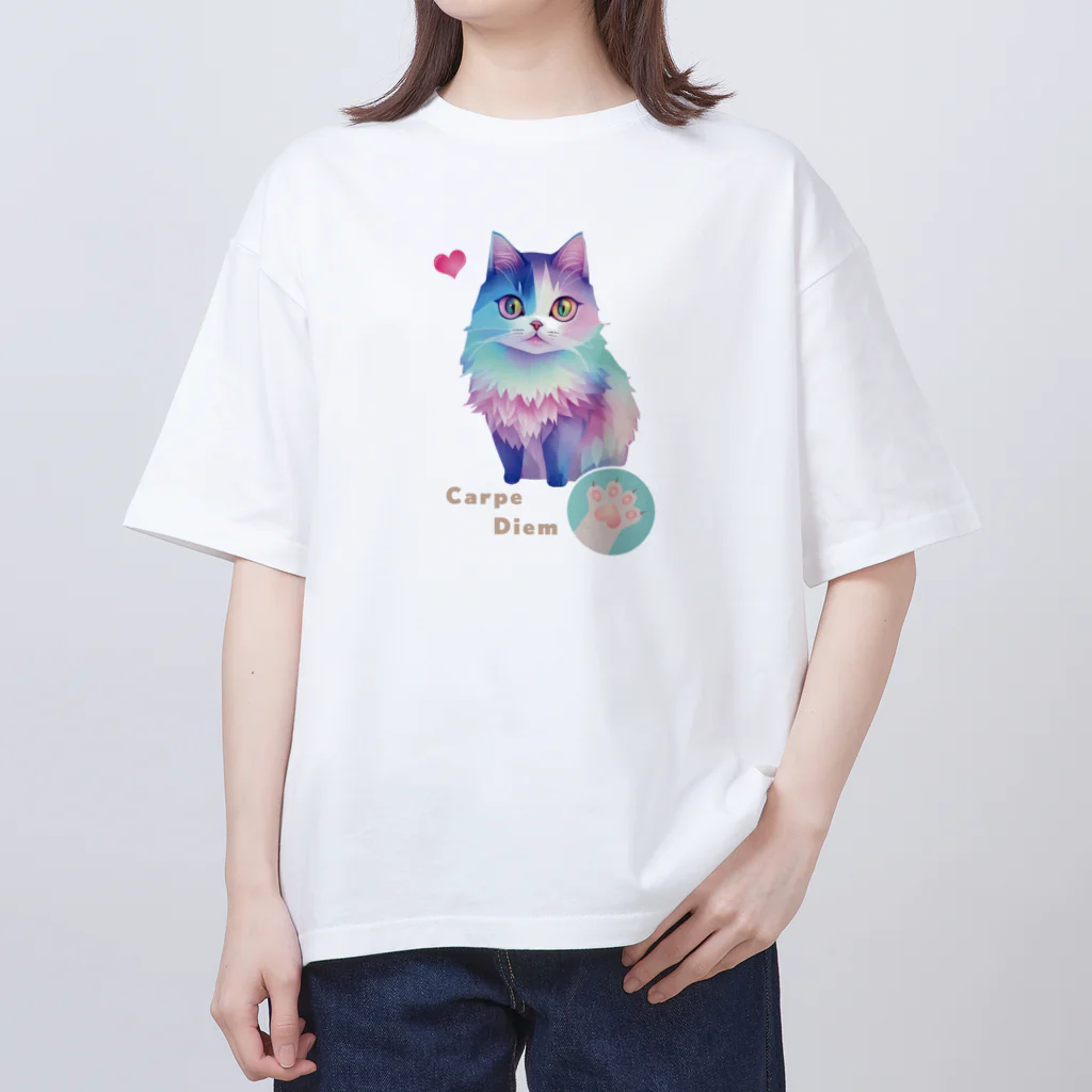 縞ネコ屋のネコTシャツ (010猫) Oversized T-Shirt