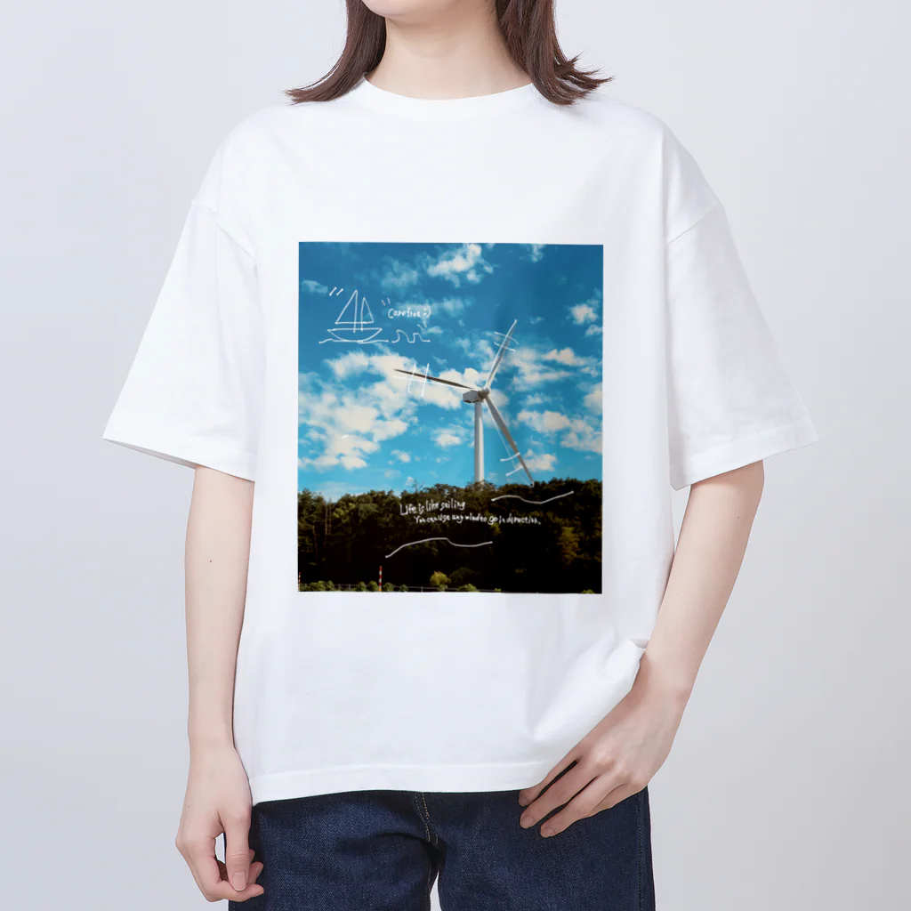 にひる𓈒 𓂂𓏸 ⟬ un I ⟭の人生は帆走 オーバーサイズTシャツ