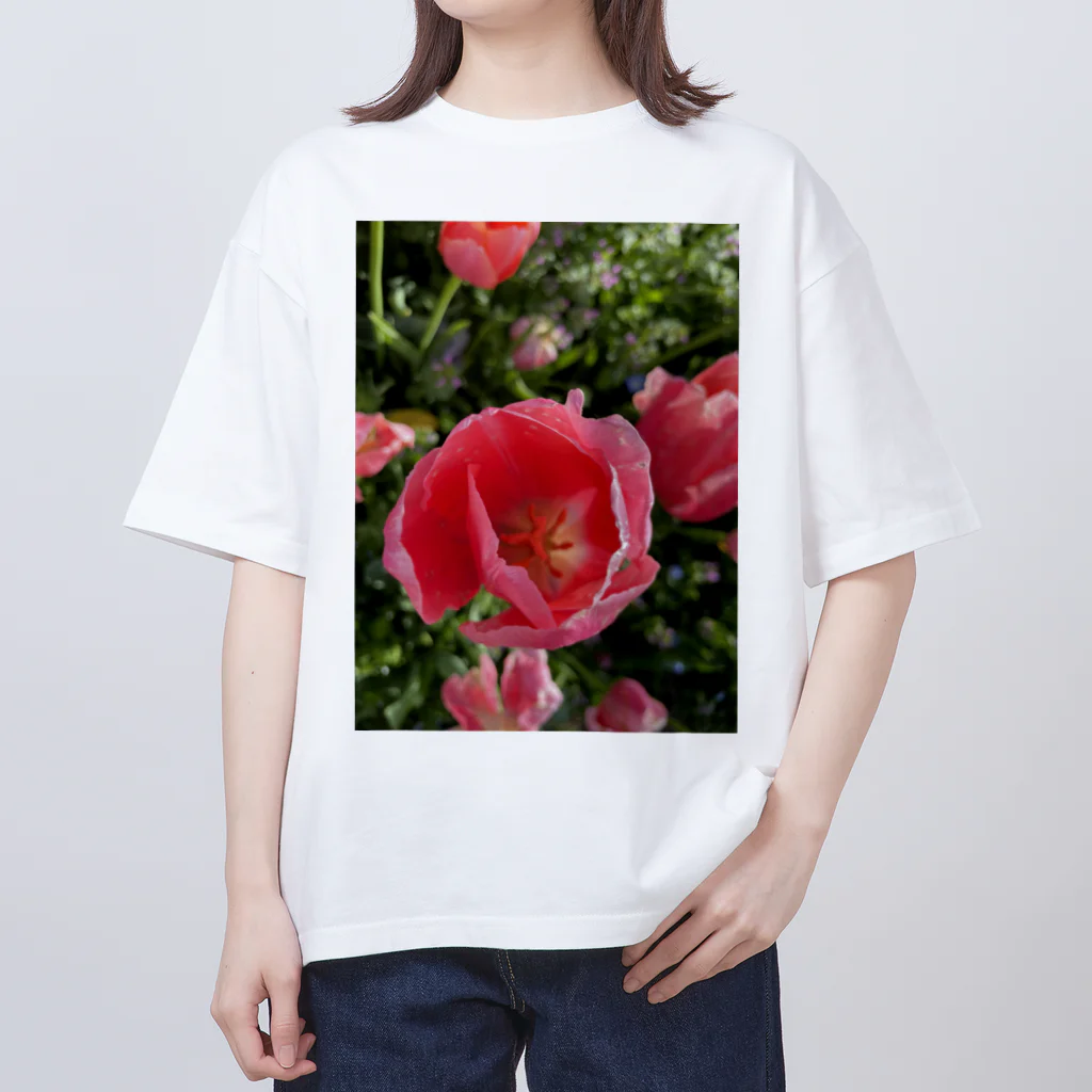 桜のチューリップ オーバーサイズTシャツ