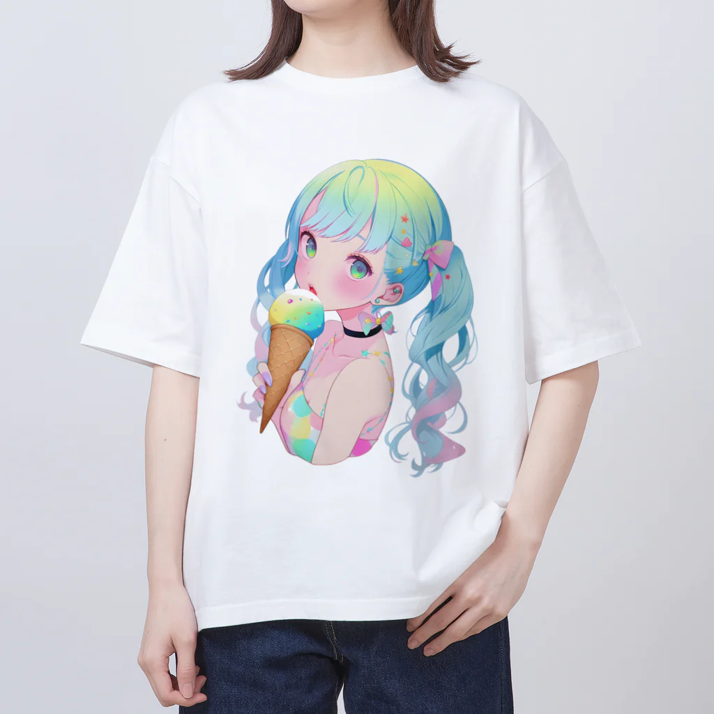 ヤバいTシャツ屋しゃんの暑い夏はアイスだ008 オーバーサイズTシャツ