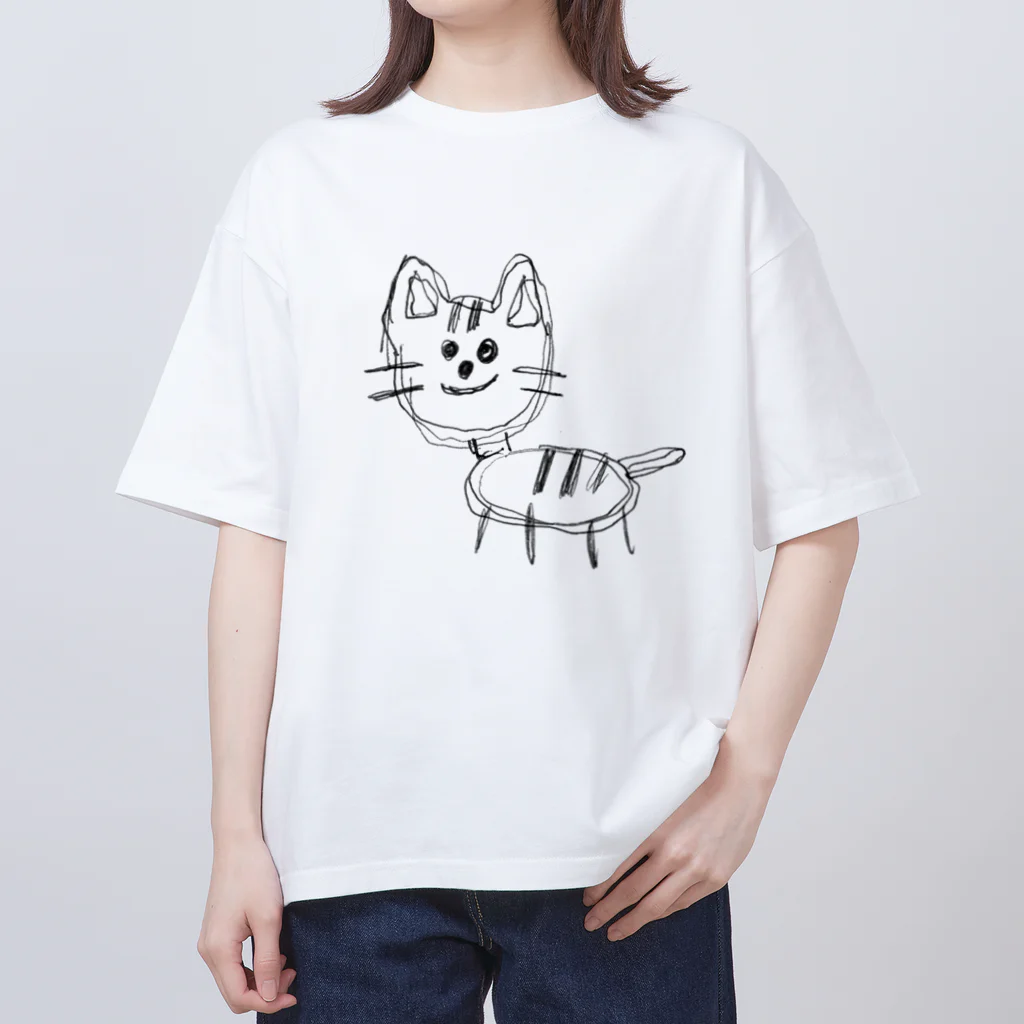 ちまきの不気味なねこ オーバーサイズTシャツ