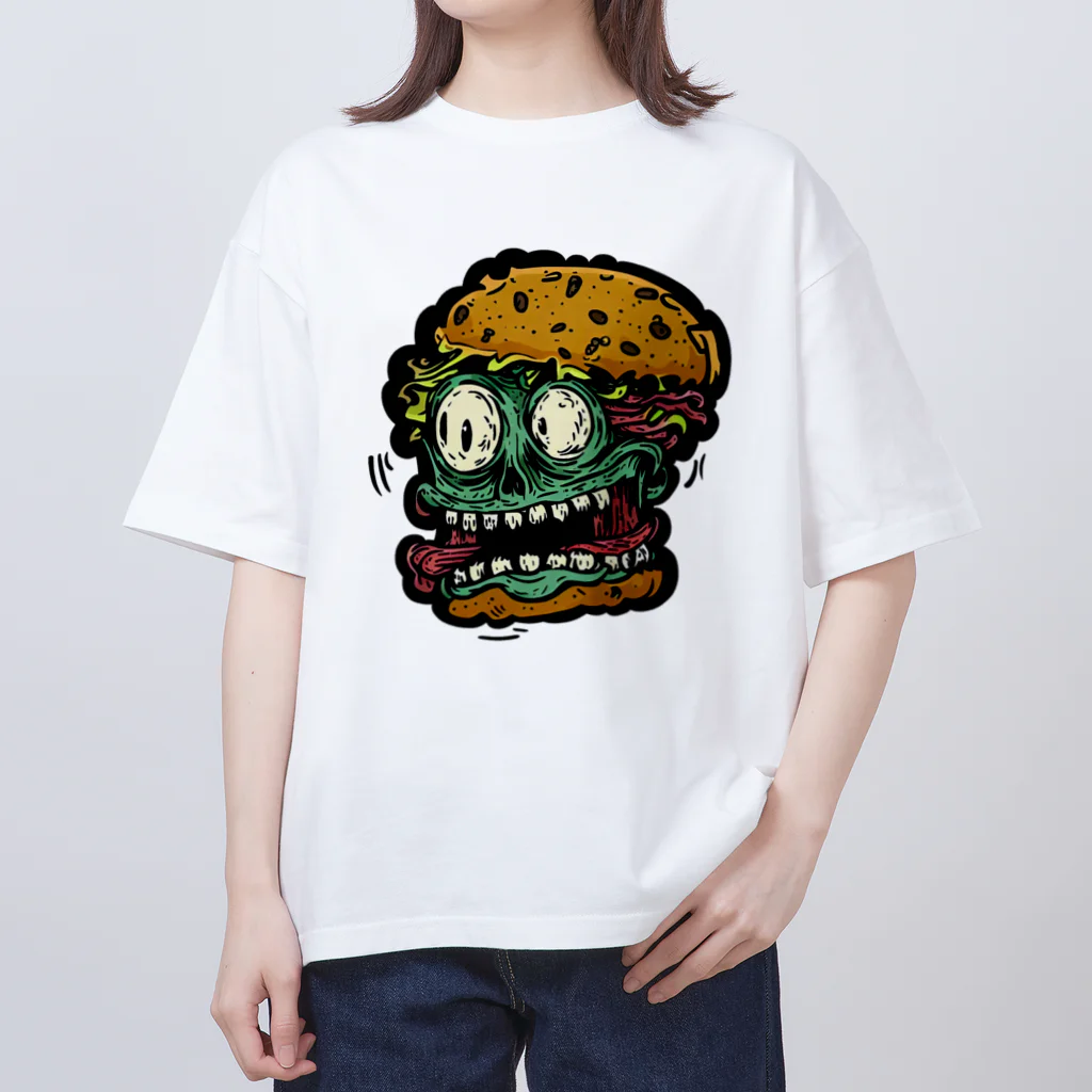 モンスターカスタムの■ゾンビバーガー【ホラーハンバーガー】 オーバーサイズTシャツ