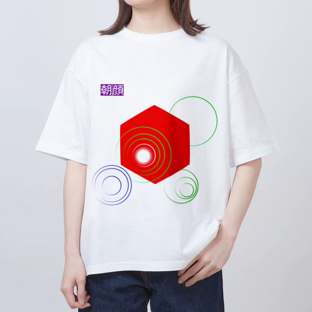 世界地図の朝顔 オーバーサイズTシャツ