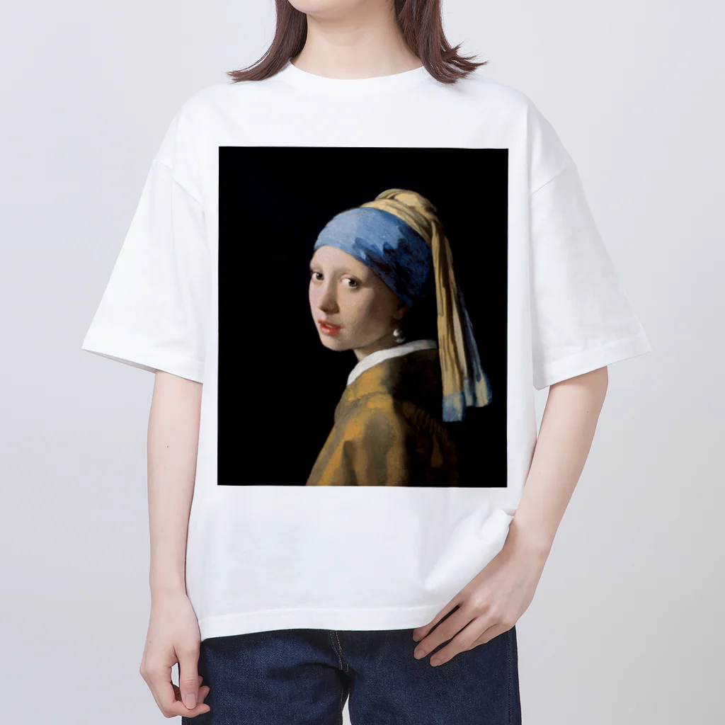 世界美術商店の真珠の耳飾りの少女 / Girl with a Pearl Earring Oversized T-Shirt