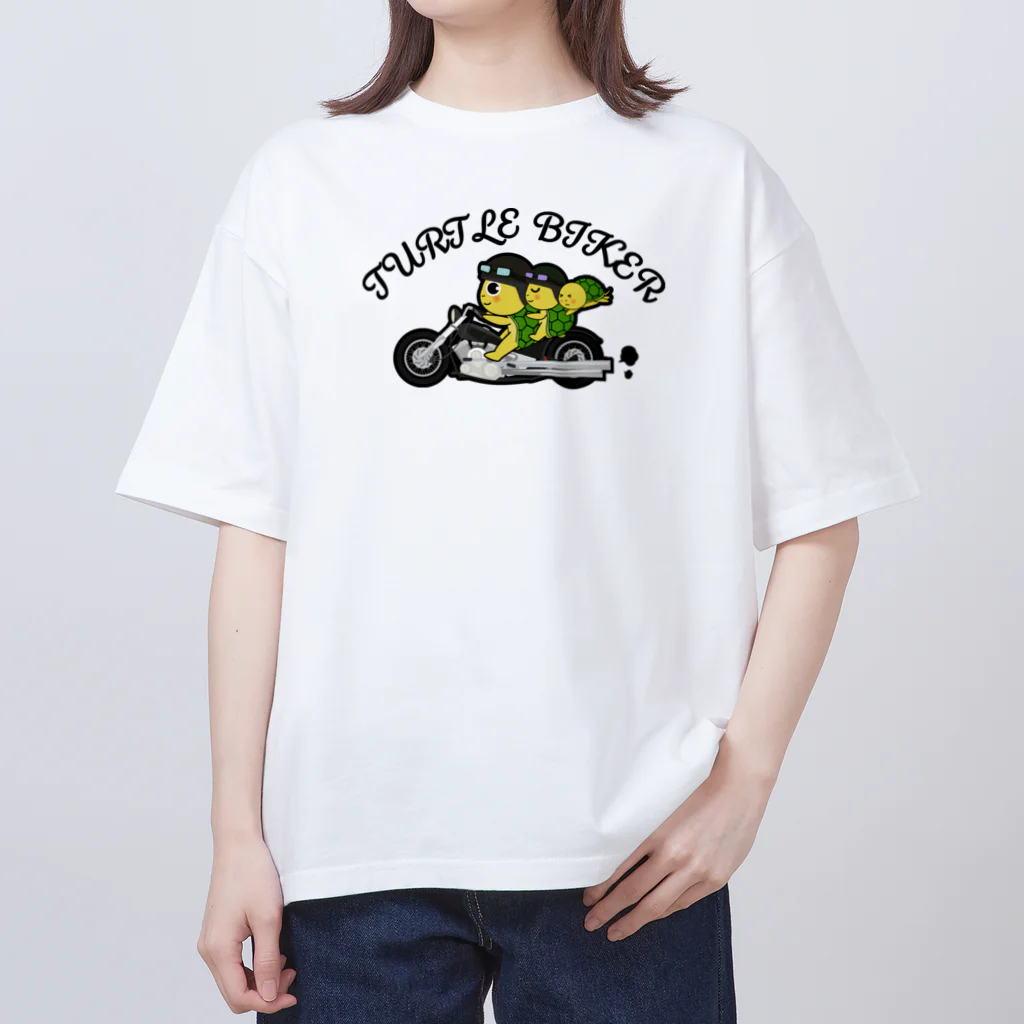 chicodeza by suzuriの亀亀バイカー オーバーサイズTシャツ
