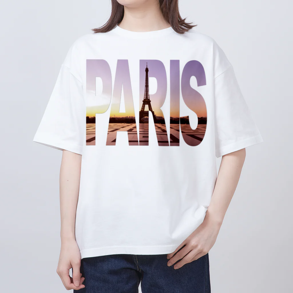 artdesignemkのFrance Paris Sunrise フランス パリ 日の出 オーバーサイズTシャツ