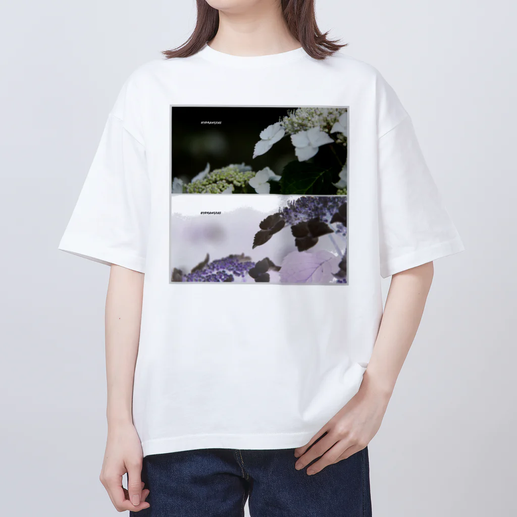 蛍石のhydrangeas オーバーサイズTシャツ