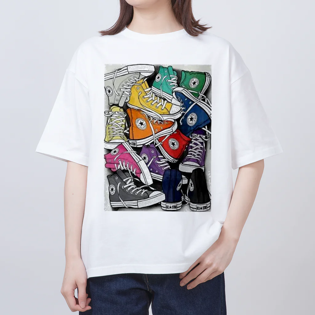 naru--sのカラフルスニーカー Oversized T-Shirt