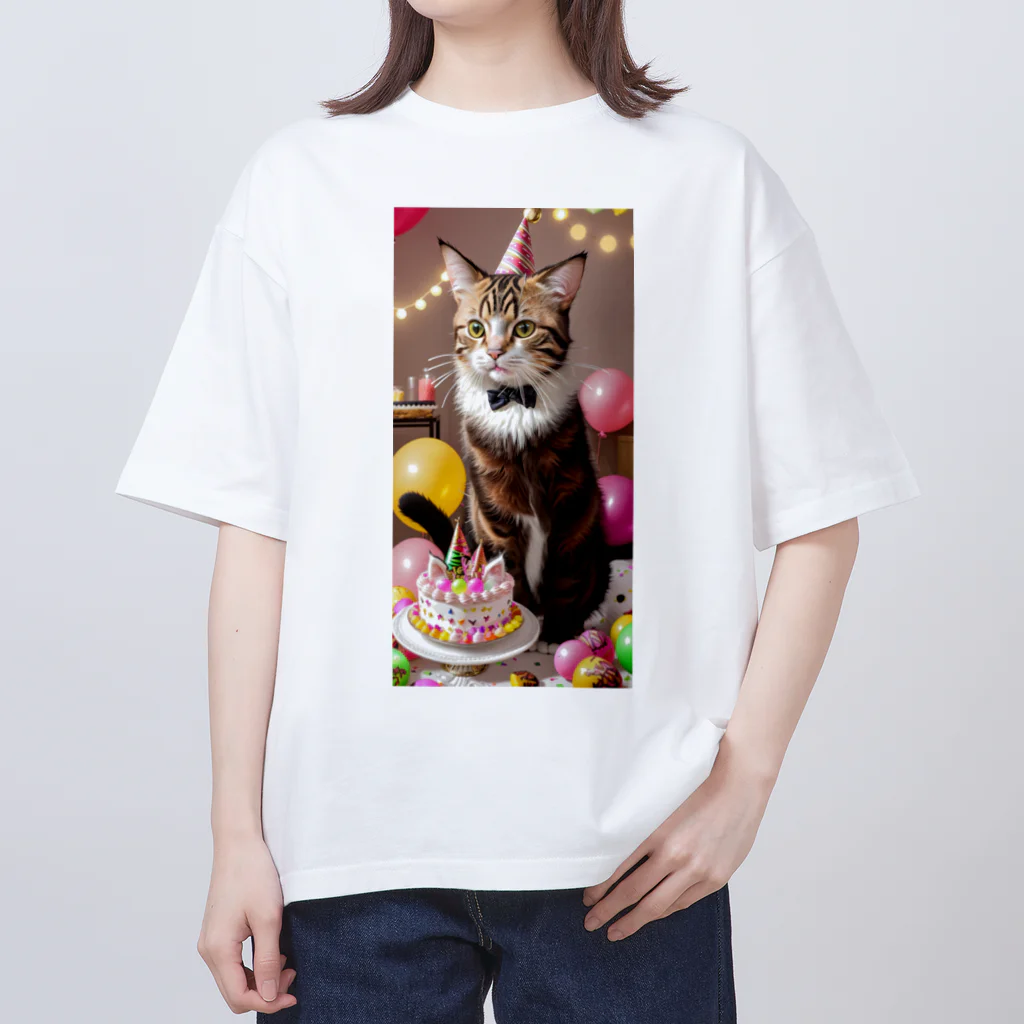 ukeroのパーティーキャット265 オーバーサイズTシャツ