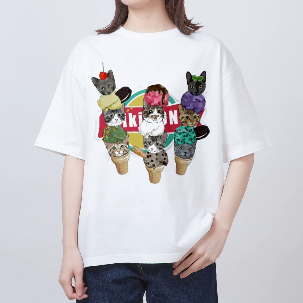 みきぞーん｜保護猫 ミッキー画伯と肉球とおともだちのmuchaguraainima ice Oversized T-Shirt