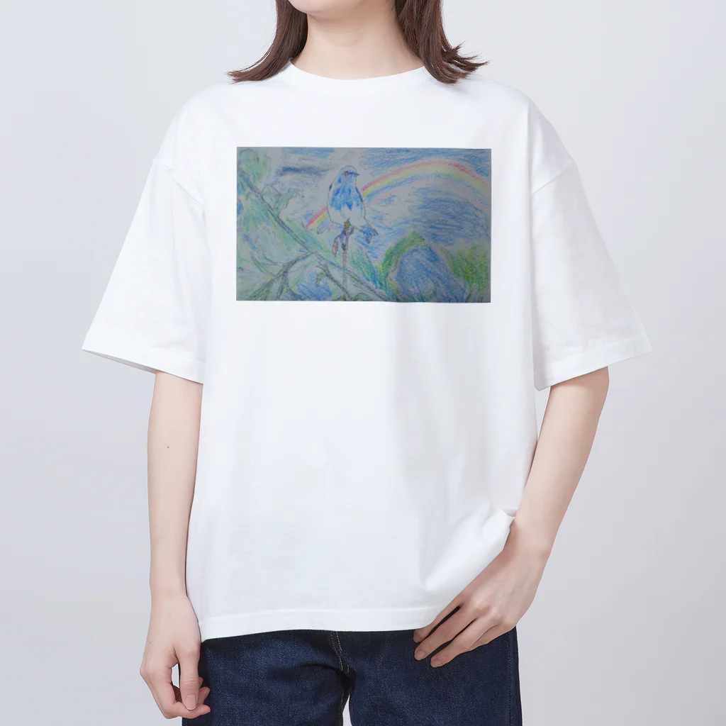 癒やし隊の鳥（青い鳥) Oversized T-Shirt