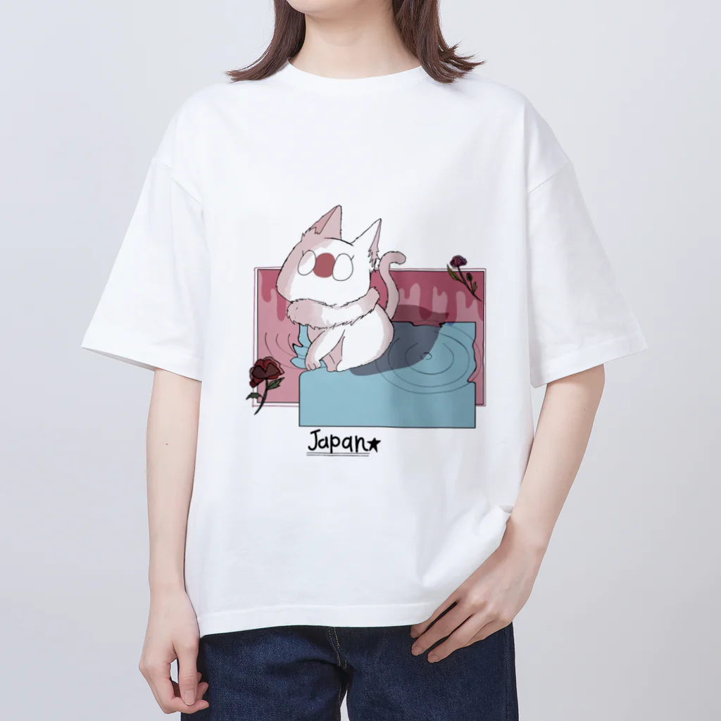 れもその小さいお店のねこちゃん オーバーサイズTシャツ