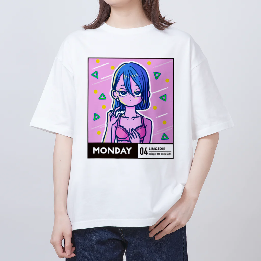 x曜日の彼女 の04-1-lingerie-Monday Oversized T-Shirt