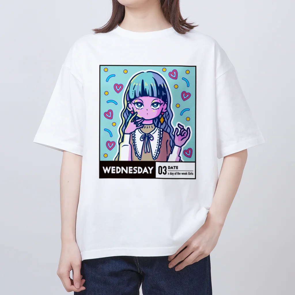 x曜日の彼女 の03-3-date-Wednesday Oversized T-Shirt