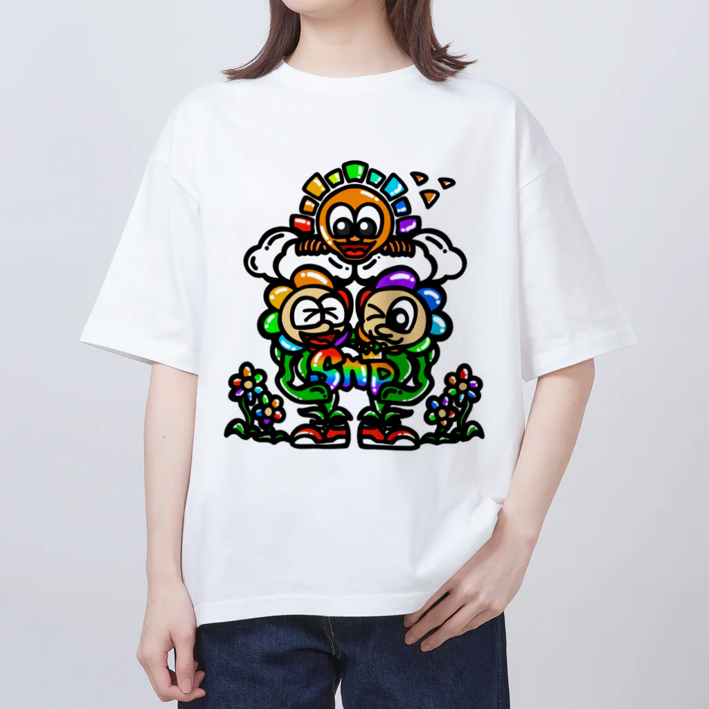 王子のアパレル Snprinceの海波Snpフロントプリント Oversized T-Shirt