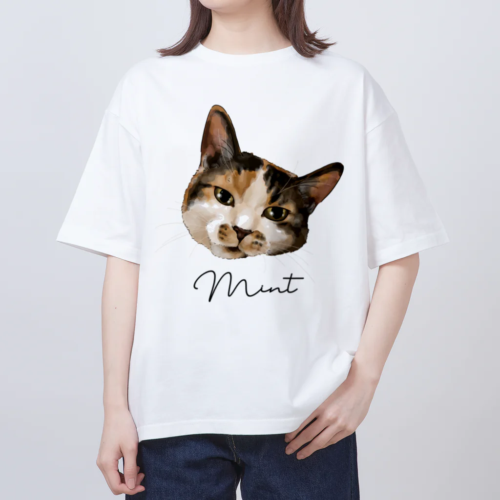 みきぞーん｜保護猫 ミッキー画伯と肉球とおともだちのmint オーバーサイズTシャツ