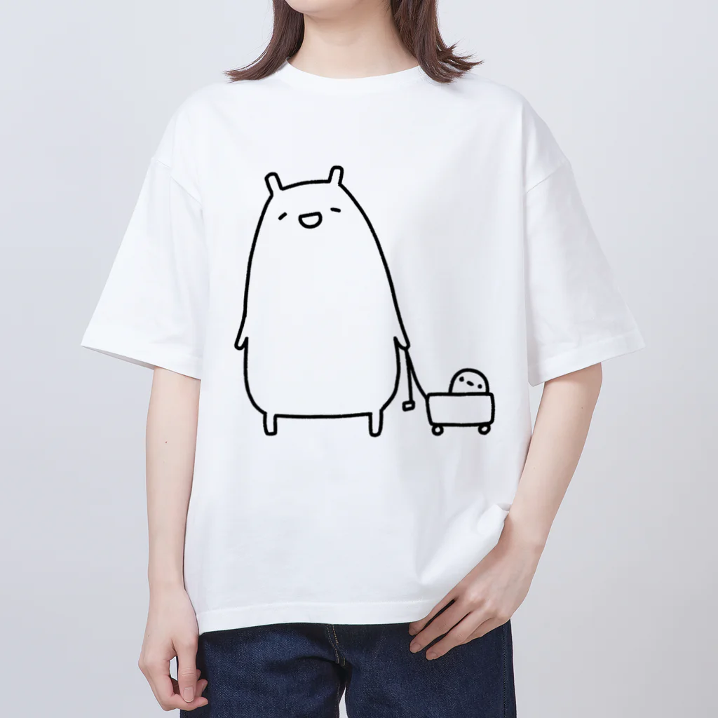 うさやのお散歩をするかわいいねこ Oversized T-Shirt