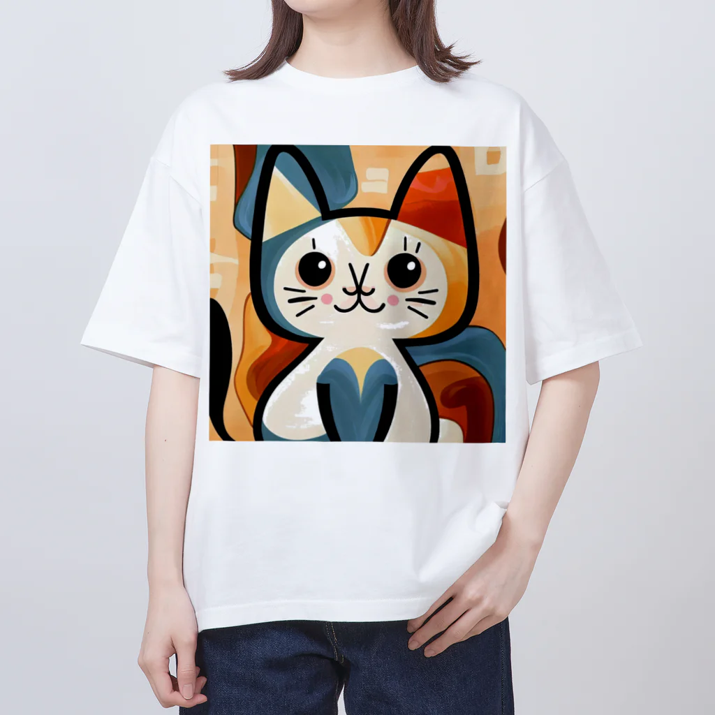 T2 Mysterious Painter's ShopのMysterious Cat Oversized T-Shirt