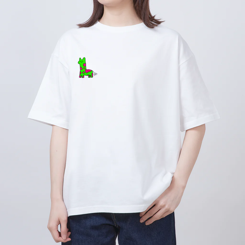 ぱぴの可愛い動物たちのやくきりん Oversized T-Shirt