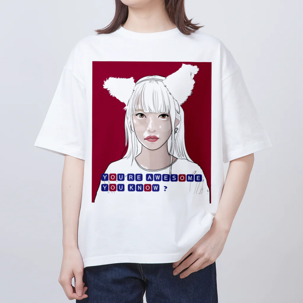 Zac-SDのヒト型ねこのひとこと（ちぃ） Oversized T-Shirt