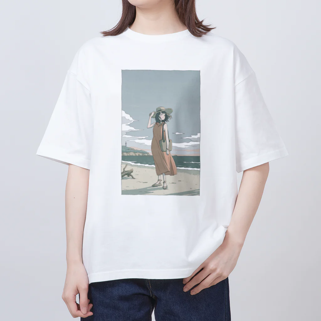 みずす（イラストレーター）の9月の海 Oversized T-Shirt