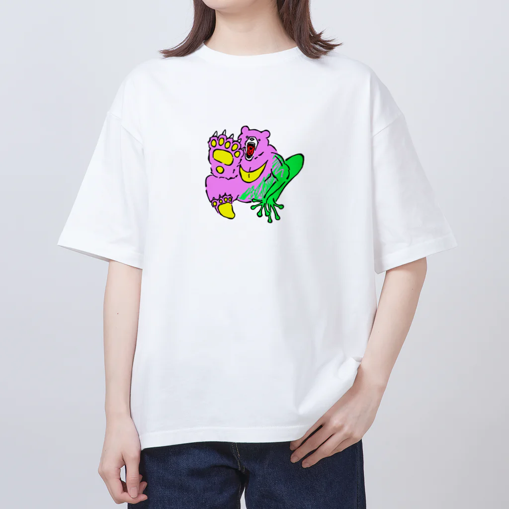 楽しいタカちゃんのくま吉がえる Oversized T-Shirt