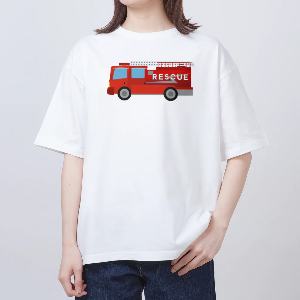 chicodeza by suzuriのレスキュー車 オーバーサイズTシャツ