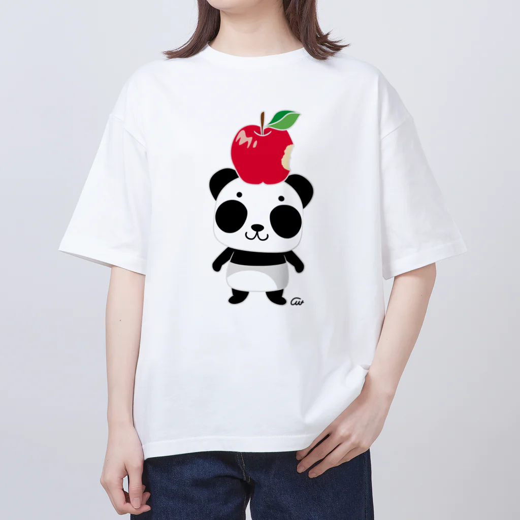 イラスト MONYAAT の両面印刷 ズレぱんだちゃんのリンゴ食べたの誰？　 Oversized T-Shirt