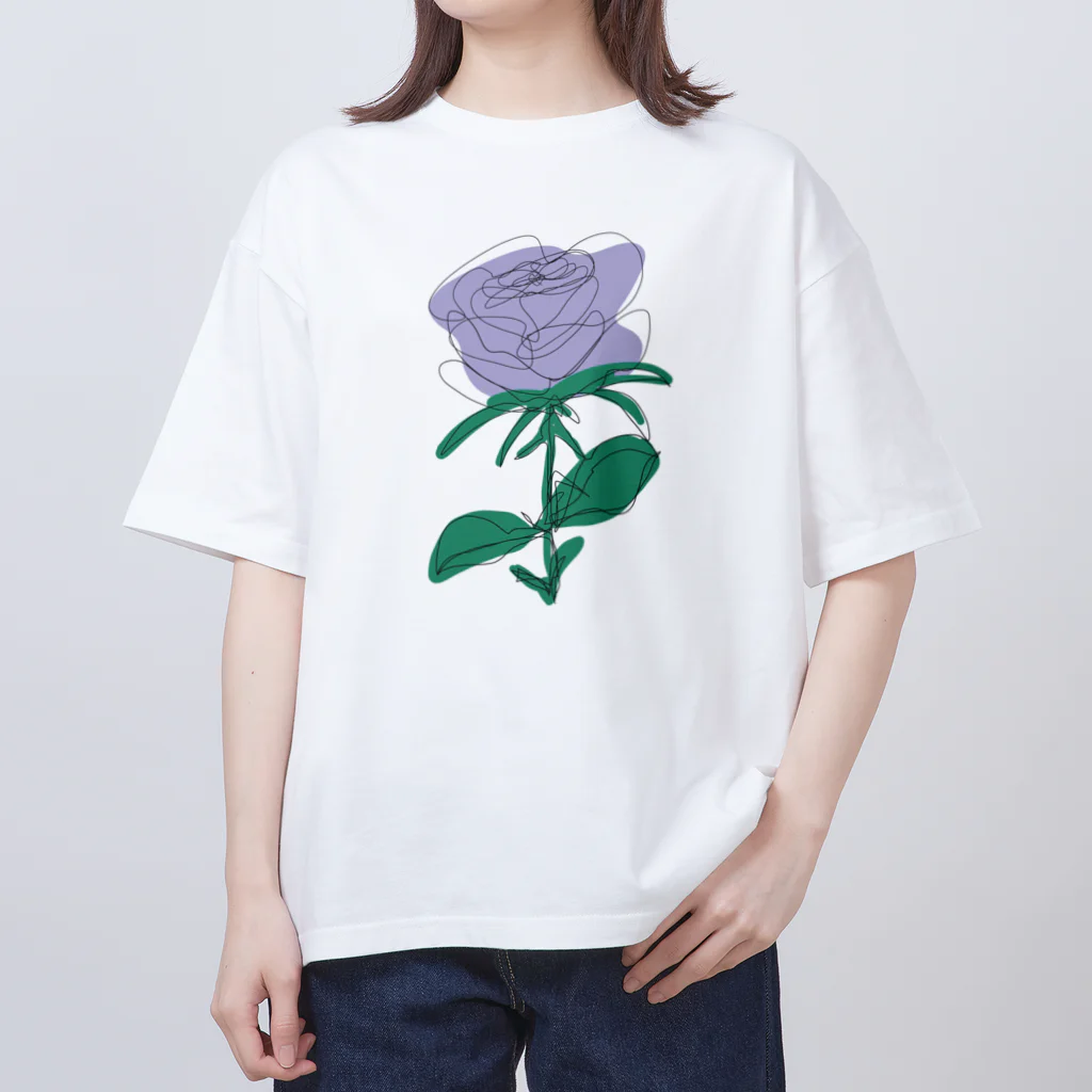 サラスシのmy ROSE パープル Oversized T-Shirt