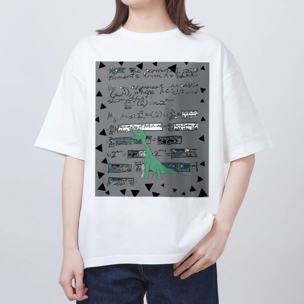 DiNOSAUR MARKeT/恐竜の考える恐竜 竜脚類  鳩の巣原理 Oversized T-Shirt