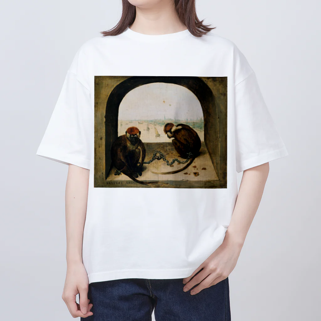 世界美術商店の二匹の猿 / Two Monkeys Oversized T-Shirt