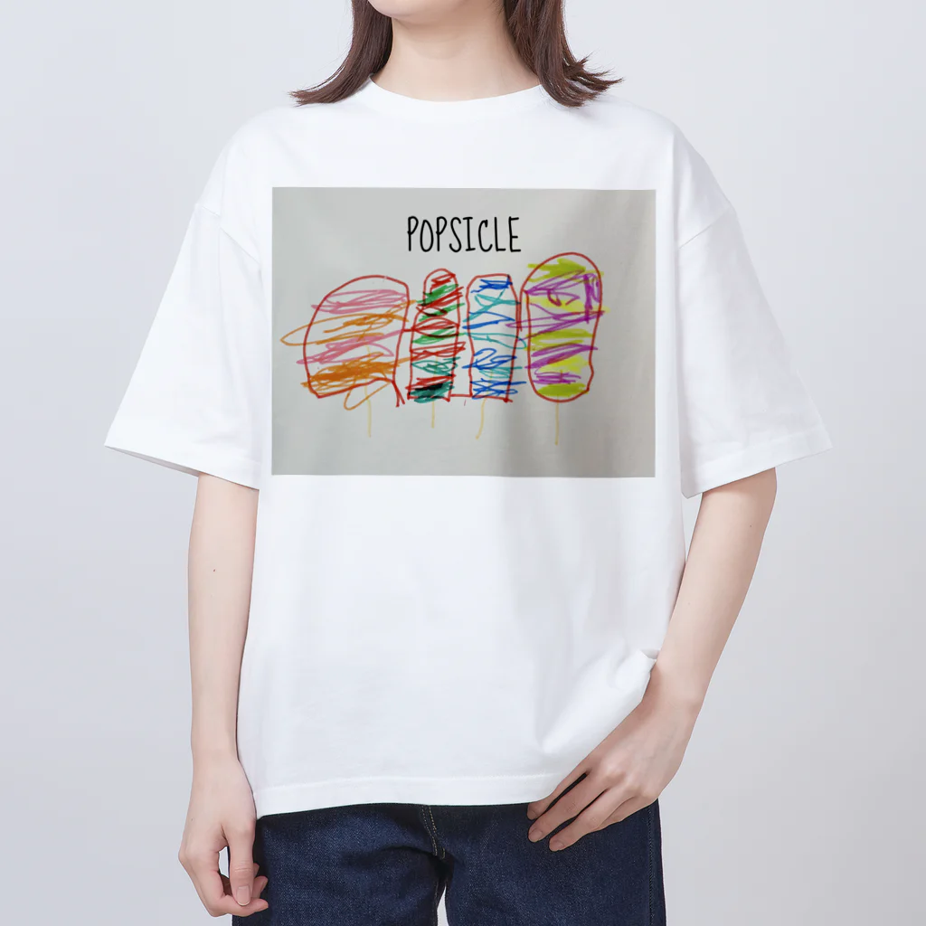 ゆきの絵です。のカラフルアイスキャンディー オーバーサイズTシャツ