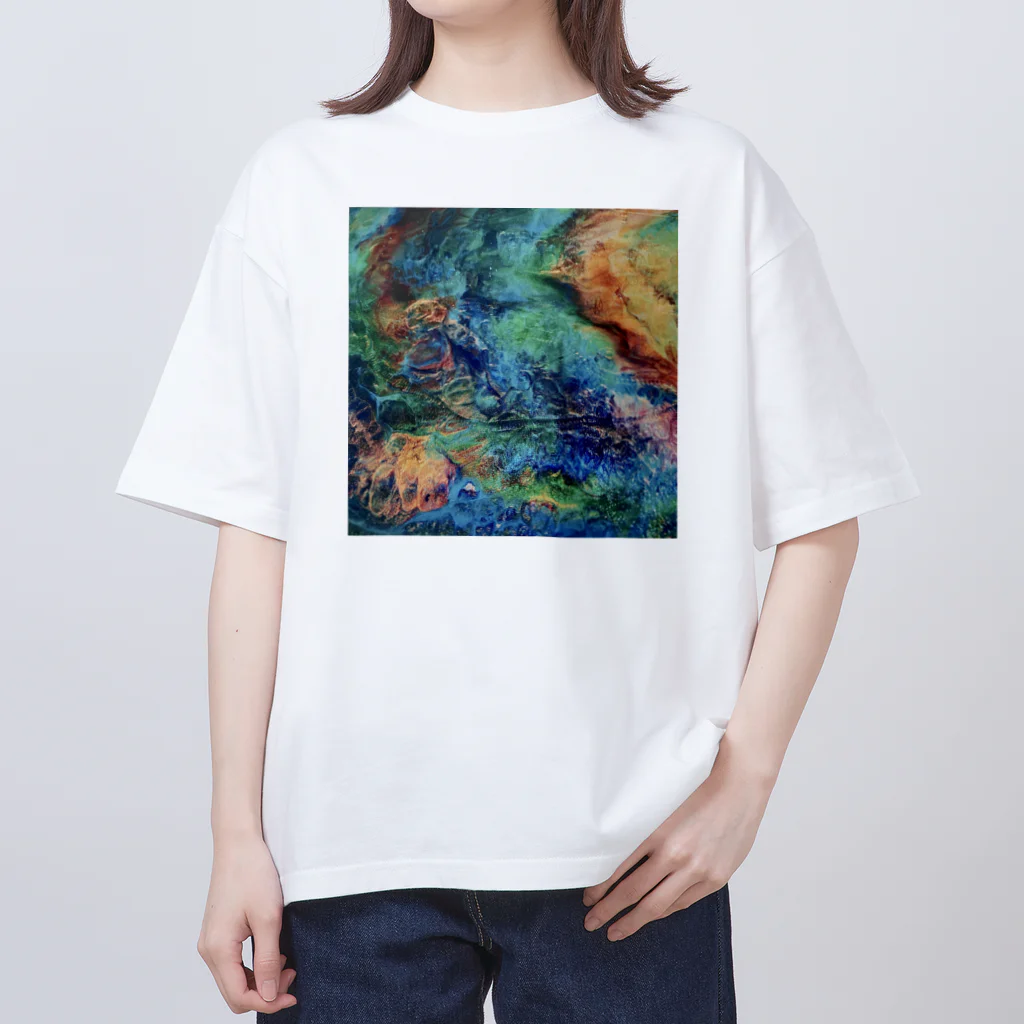 【抽象画】melty moon【フルイドアート】の恒星 Oversized T-Shirt