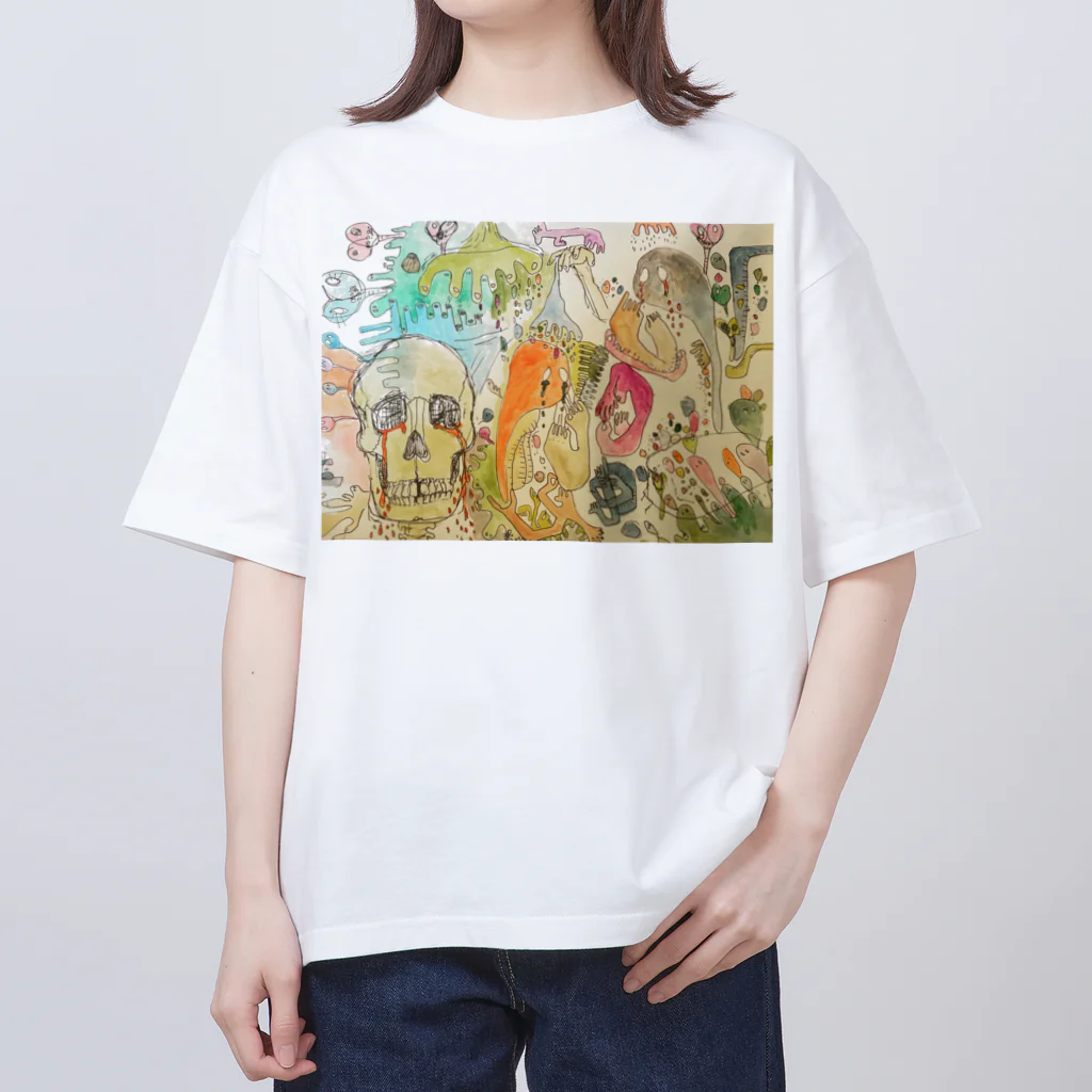 macrameseikoのガイコツ オーバーサイズTシャツ