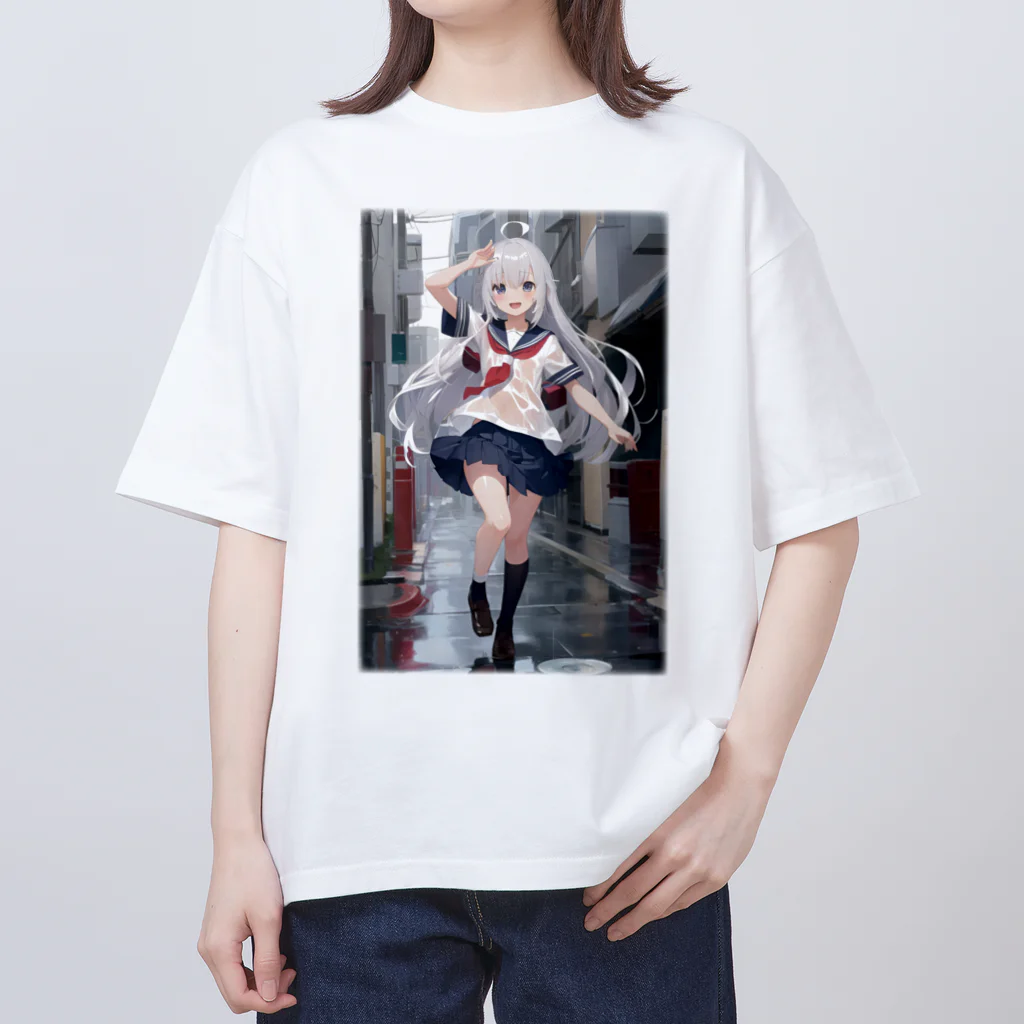 KAZAHANAの雨上がりの少女 オーバーサイズTシャツ