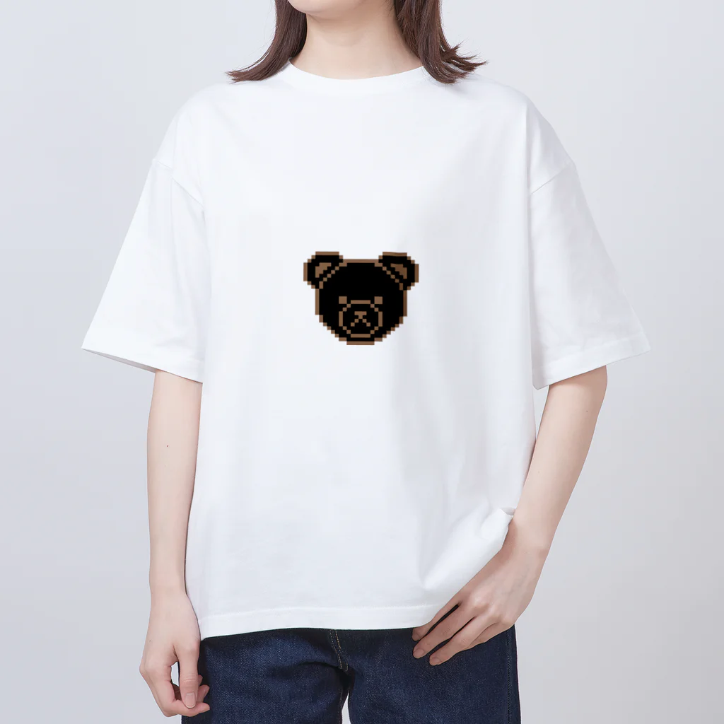 &Stitchのドット絵ブラックベア オーバーサイズTシャツ