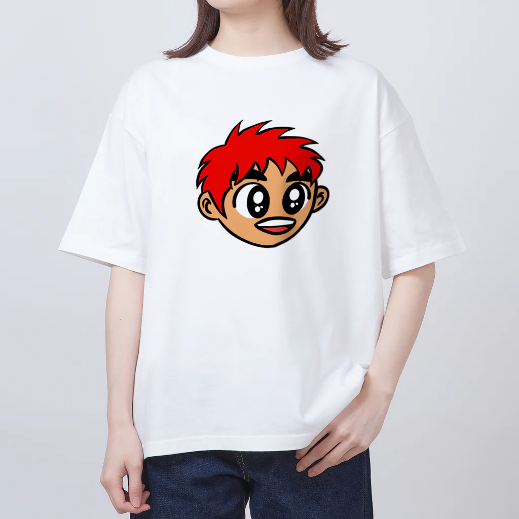 じゅうに（Jyuuni）の0007・赤い髪の少年（じゅうにブランド） オーバーサイズTシャツ