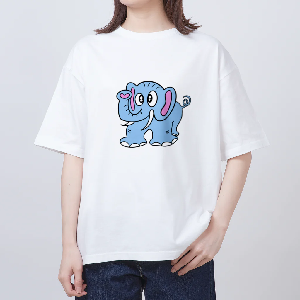 じゅうに（Jyuuni）の0008・青いぞうさん（じゅうにブランド） オーバーサイズTシャツ